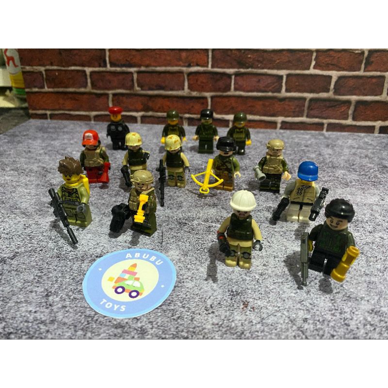 Jual Mainan Anak Miniatur Figure Tentara - Mainan Anak Military Army - Mainan Anak Army Balok Lego