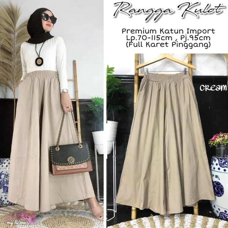 KODE B53A Celana Kulot Wanita Jumbo  Rangga Kulot  Bahan Katun twill XXL