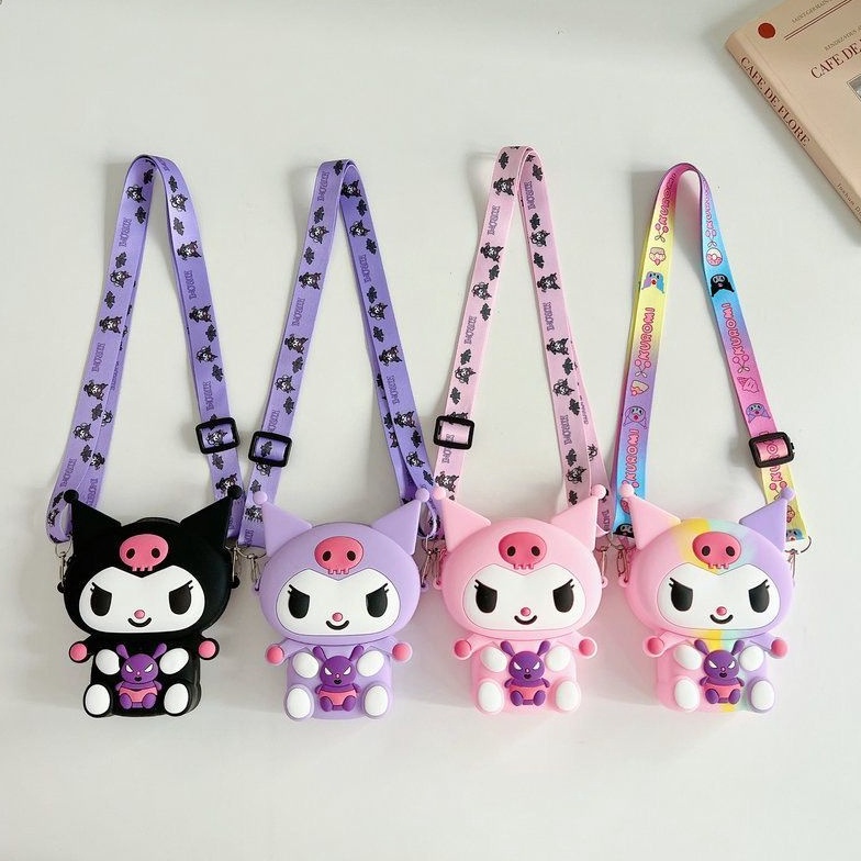 See More Tas Selempang Rubber Resleting Silicon 3D Anak Karakter Sanrio Dompet Koin Mini Tas Serbagu