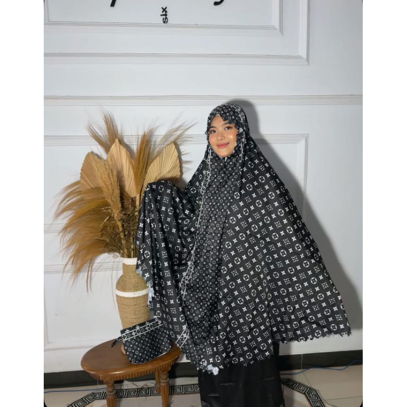 Mukena Dewasa armany motif lasercut,armany 2in1 virall