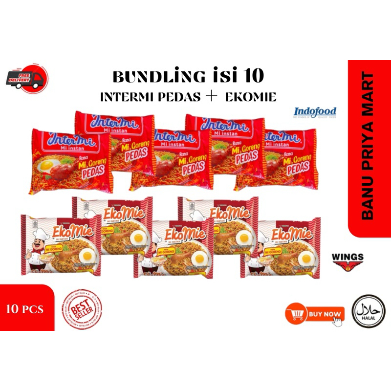 

INTERMIE GORENG || INTERMIE PEDAS || EKOMIE GORENG ( Paket 10 pcs )