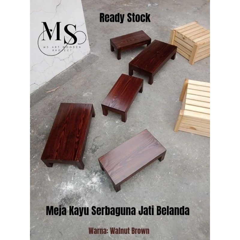 Meja Kayu Jati Belanda Serbaguna/ Meja Lesehan/ Meja Cofee/ Meja Belajar Minimalis
