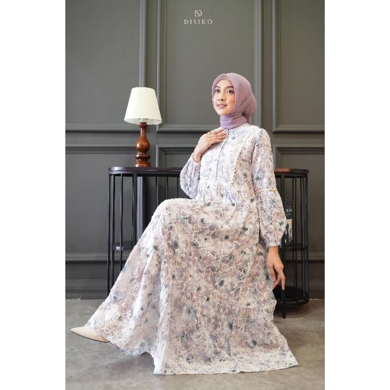FATIMAH MIDI DRESS KATUN BORDIR PREMIUM ORI BY DISIKO EXCLUSIVE