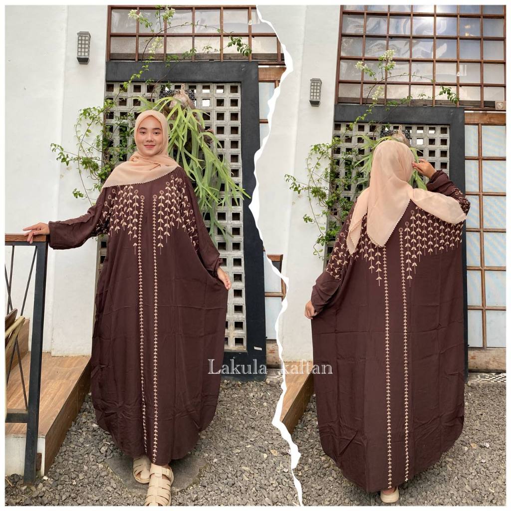 Gamis kaftan Ameena Rayon Terbaru Kaftan abaya Lengan Panjang busui Resleting Jumbo Kaftan Daster
