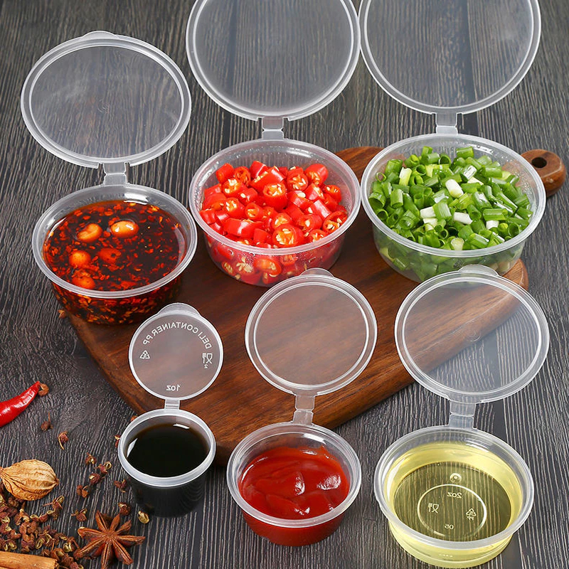 Thinwall Cup 25 ml 35 ml 50 ml 80ml 100ml 150ml Pack Cup Puding Saos Sambel Plastik Tempat Saos Bumb