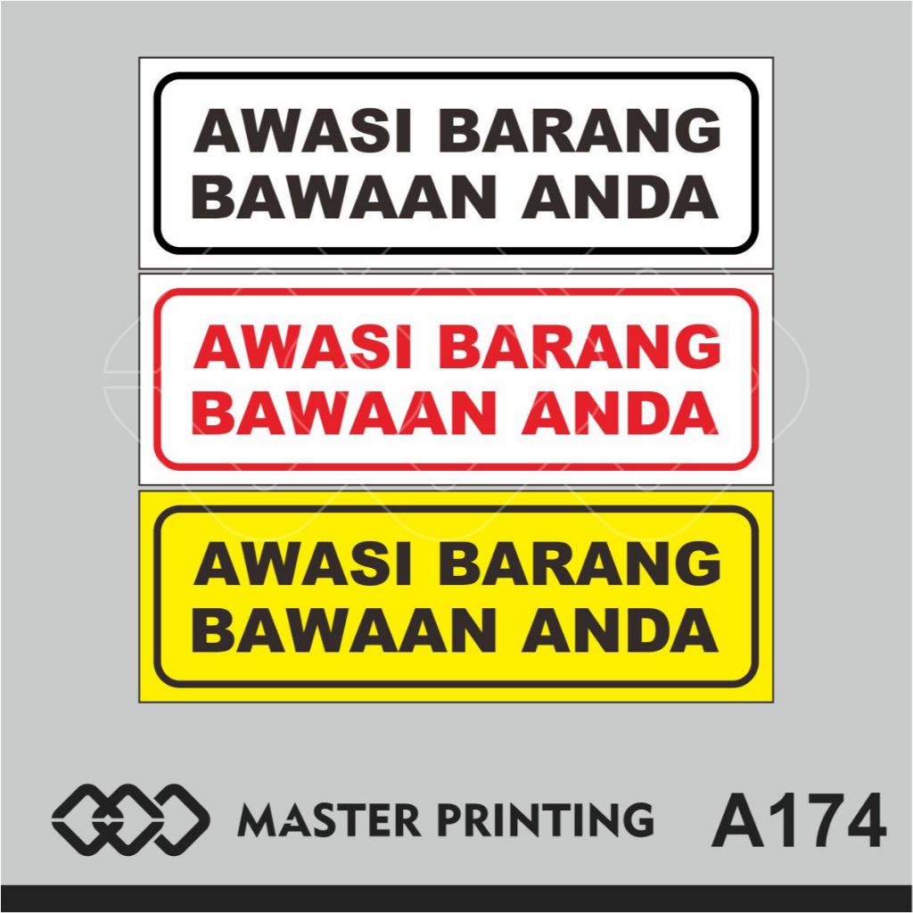 

A174 - Acrylic Sign, Akrilik Awasi Barang Bawaan Anda, Tahan Air, Termurah, dan Bisa Custom