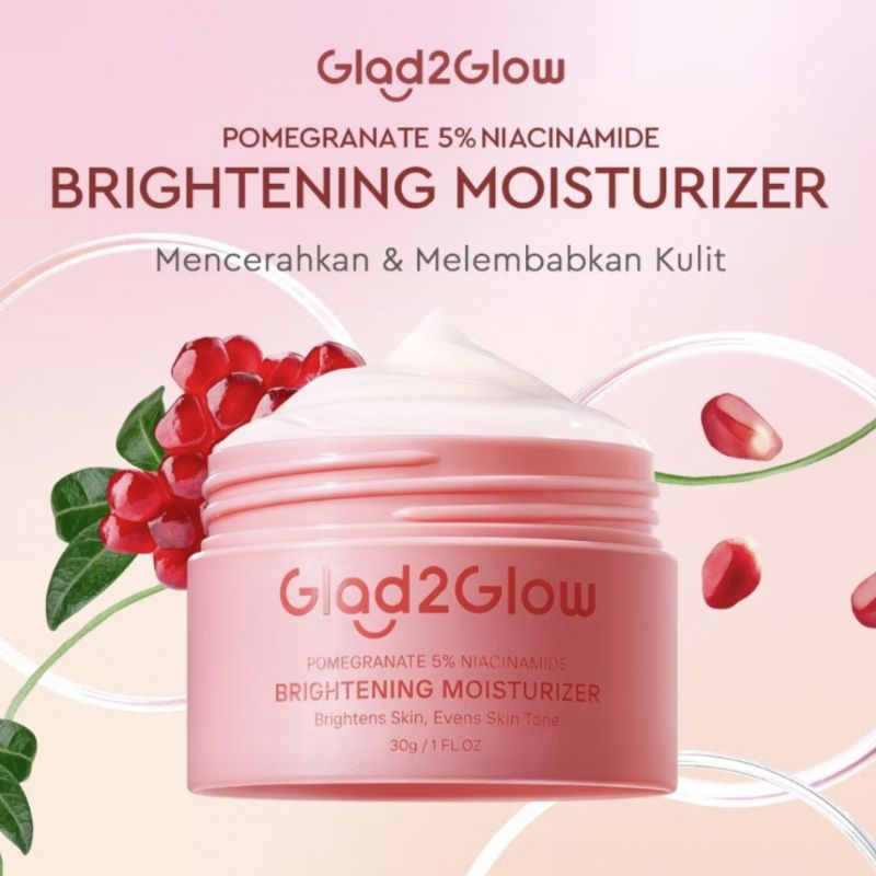 Glad2Glow Pomegranate 5% Niacinamide Brightening Moisturizer (G2G MOISTURIZER PINK) 30gr