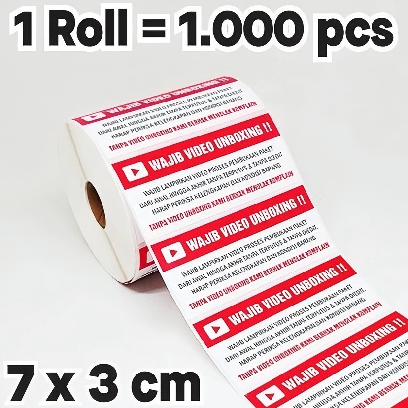 

Sticker Fragile Label Wajib Video Unboxing Stiker Pengiriman Online Shop 7 x 5 1 roll 5 pcs