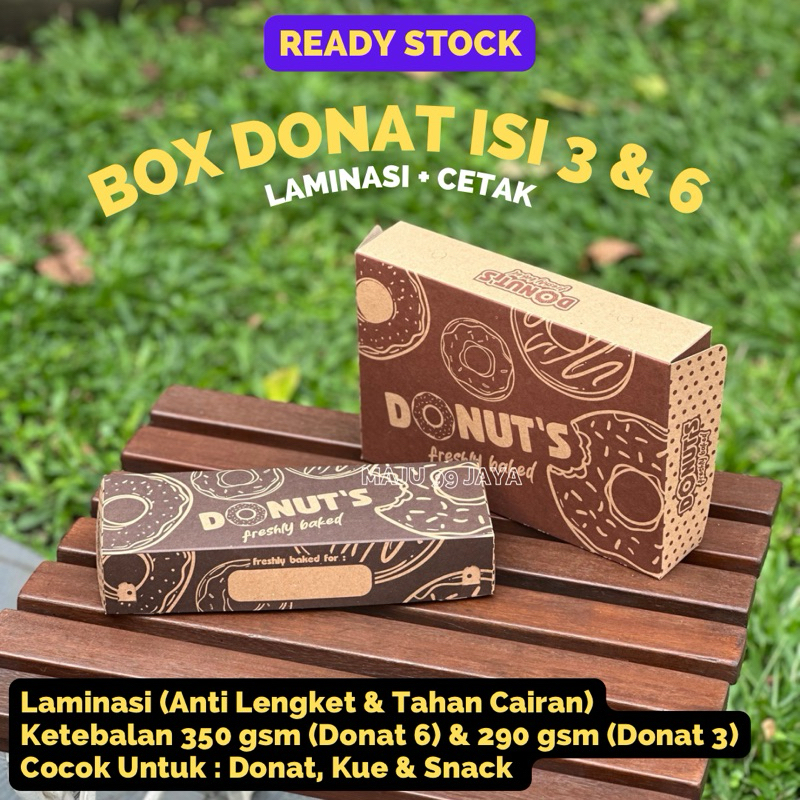 

[CETAK] Box Donat Dus Donut Isi 6 & Isi 3 Kraft Laminasi Motif | Dus Brownies Kotak Kue Box Kemasan Donat Cetak