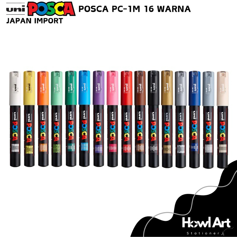

D3W! UNI Posca PC-1M 16 Colour Paint Acrylic Marker Japan Import