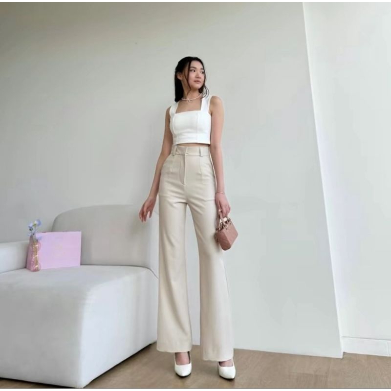 Gigi Cutbray Highwaist Pants - Cutbray Flare Pants Wanita - Celana Cutbray Highwaist Wanita