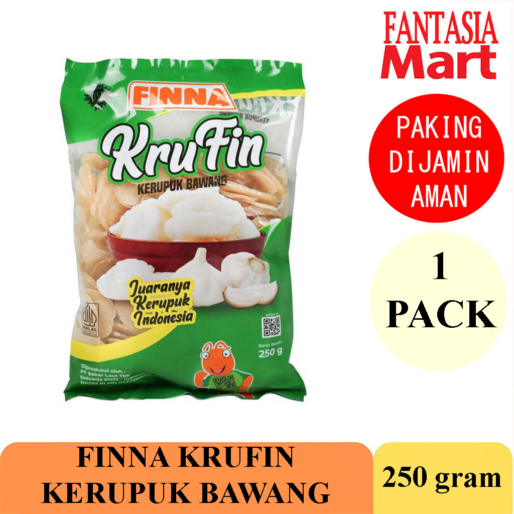 

FINNA KRUFIN KERUPUK BAWANG 250 GRAM PACK FANTASIA DENGAN PAKING AMAN