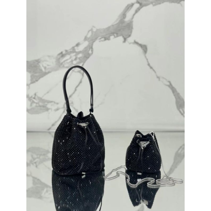 MYMA'S P***RADA MINI BUCKET BAG TAS PESTA MINI MEWAH BLING