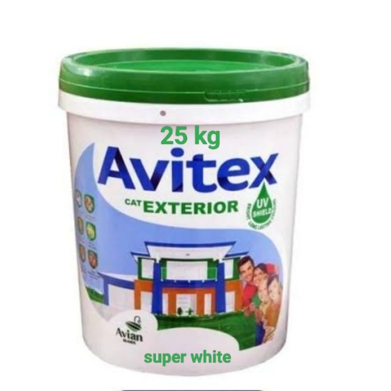 Cat avitex eksterior 25kg super white,,cat avitex eksterior putih 25 kg,cat tembok luar eksterior av