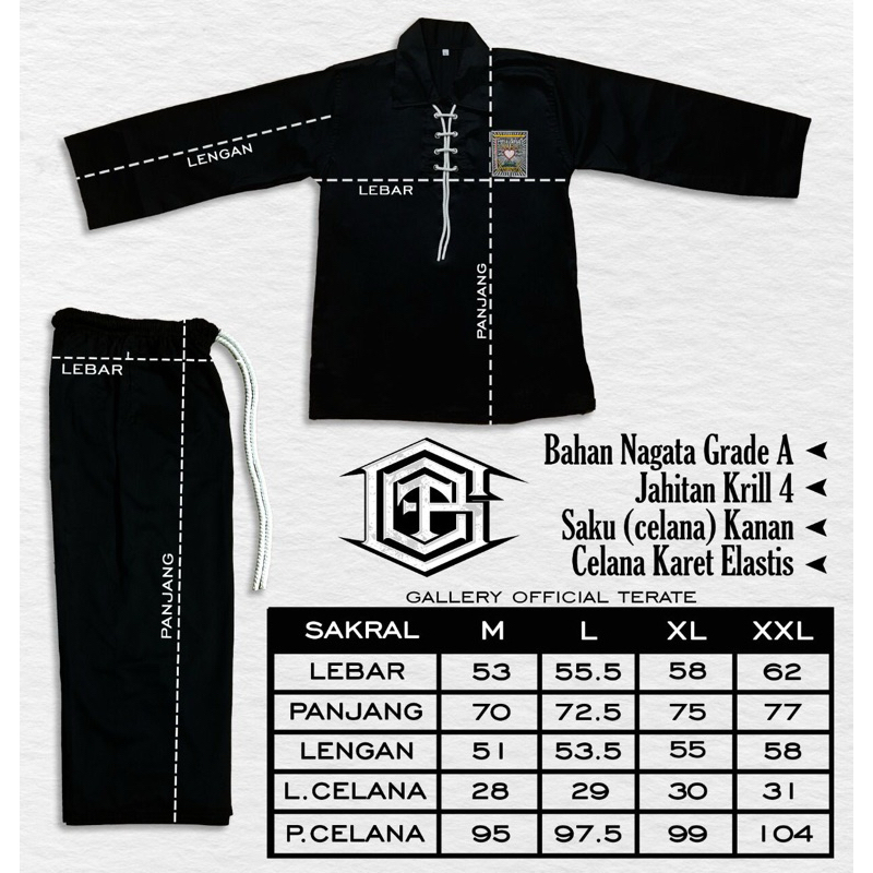 SAKRAL WARGA NAGATA // SAKRAL  NAGATA GRADE A// KAIN LEMBUT NYAMAN DI PAKAI // KHUSUS WARGA PSHT