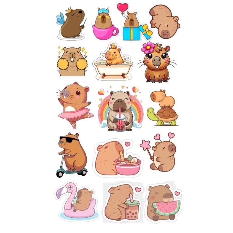 

sticker capybara lucu