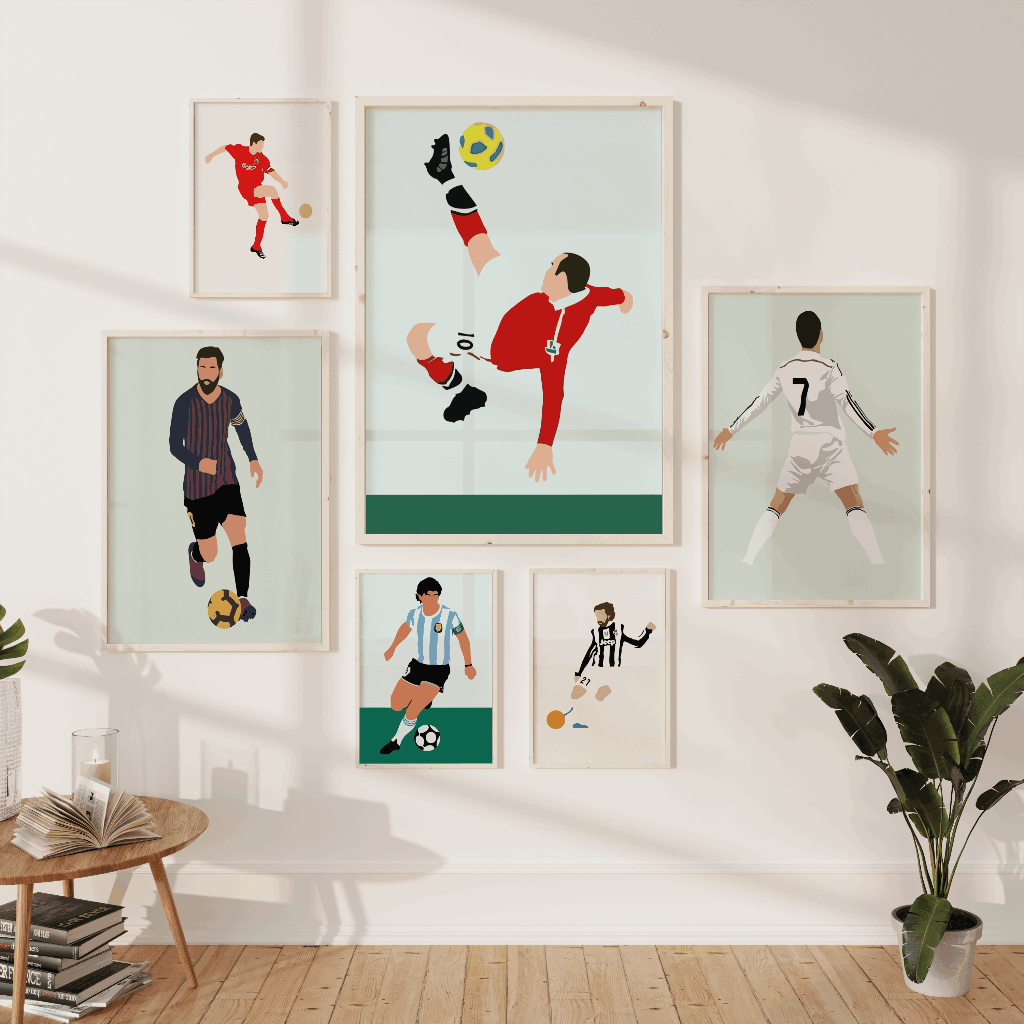 Wall Art World Soccer All-Star Game Football Lover Pictures For Living Room Boys Decor