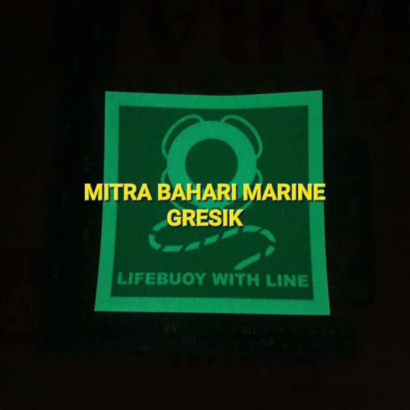 

Stiker IMO Symbol IMPA 334107 Lifebuoy With Line Ukuran 15x15cm Glow In The Dark