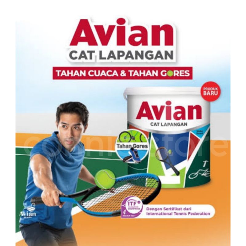 Avian cat lapangan 25 kg + Pasir cat lantai lapangan futsal bulutangkis voli sepakbola cat lapangan 