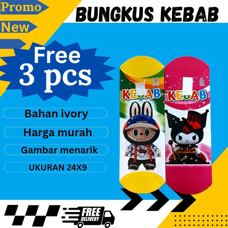 bungkus kebab Ivory, bungkus kebab jumbo, kemasan Ivory, bungkus kebab ukuran 24x9cm, bungkus kebab 