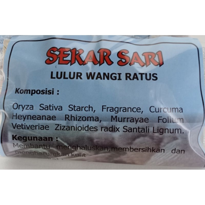 LULUR WANGI RATUS SEKAR SARI ASLI KERATON SOLO ISI 10 SACHETS
