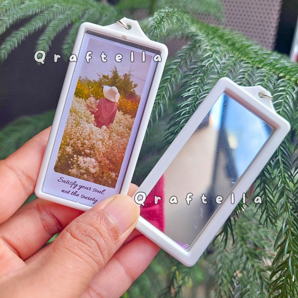 Gantungan Kunci Custom 2in1 Foto + Cermin, Ganci Akrilik, Ganci kaca cermin, Ganci Unik, Ganci custo