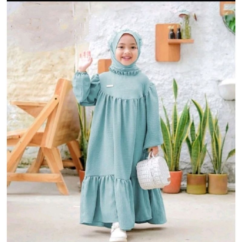 gamis/muslim anak terbaru  model arumi dres 5-12 tahun