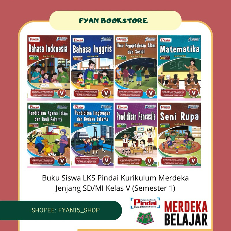 Fyan Book Store: Buku LKS Pindai Siswa SD/MI Kelas 5 Semester 1 Kurikulum Merdeka TA 2025 Penerbit C