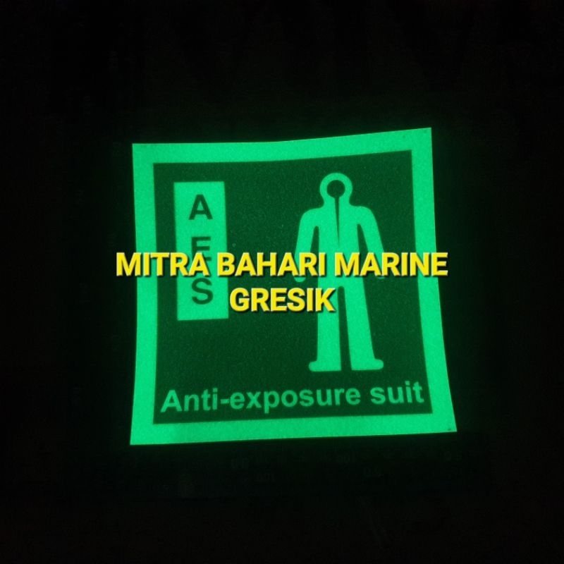 

Stiker IMO Symbol IMPA 334126 Anti Exposure Suit Ukuran 15x15cm Glow In The Dark