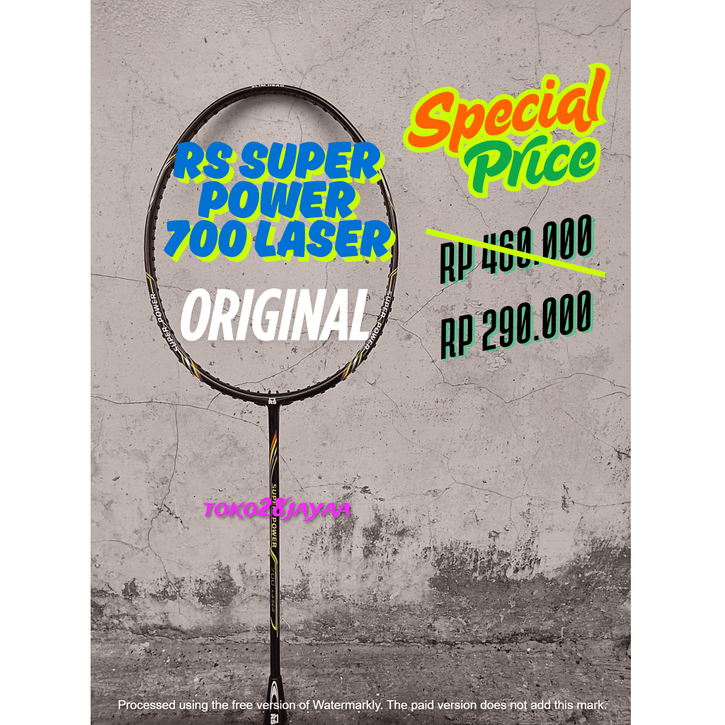 Raket Badminton RS SUPER POWER 700 LASER ORIGINAL FULLSET MURAH