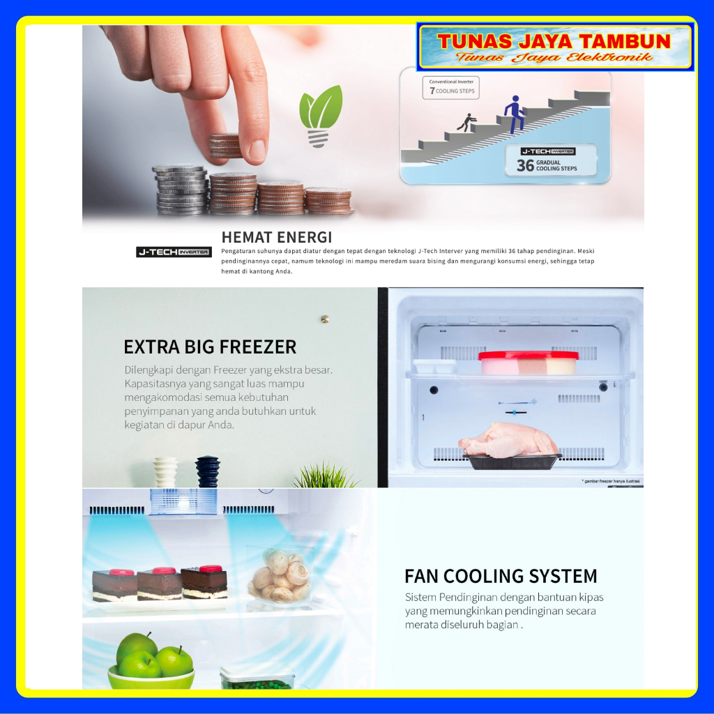 KULKAS SHARP SJ-246 XI-MK / KULKAS SHARP 2 PINTU INVERTER 246 XI-MK /  SHARP INVERTER SJ 246 XI MK