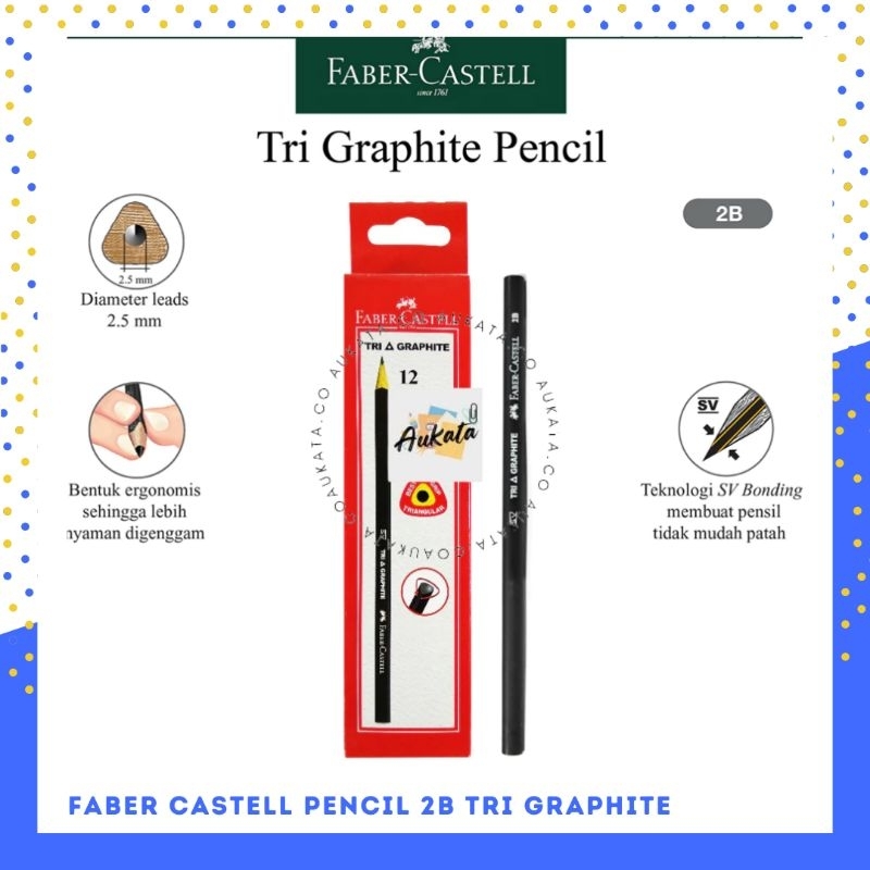 

PENSIL 2B FABER CASTELL TRI GRAPHITE BLACK COLOUR