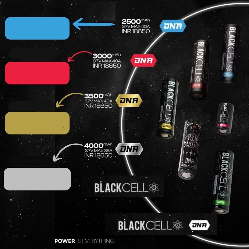 BATERAI BLACKCELL DNA 18650 AUTHENTIC