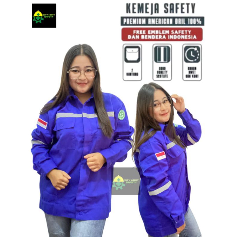 KEMEJA SAPETY PERPADUAN BAHAN NYALA3M