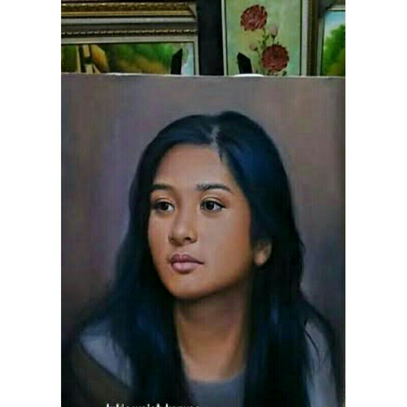 

lukis wajah media kanvas ukuran 30cm x 40cm