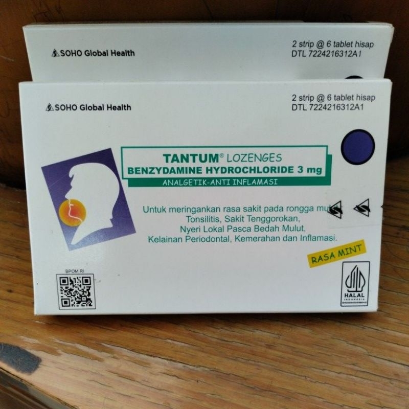 

Tantum Lozenges rasa mint / permen tenggorokan