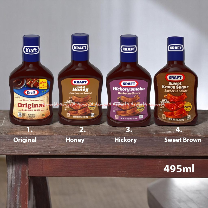 

Kraft 495gr Slow Simmered Original Hint Of Honey Hickory Smoke Sweet Brown Sugar Barbecue Sauce Saus BBQ Barbeque Kraftt Sos Kemasan Botol