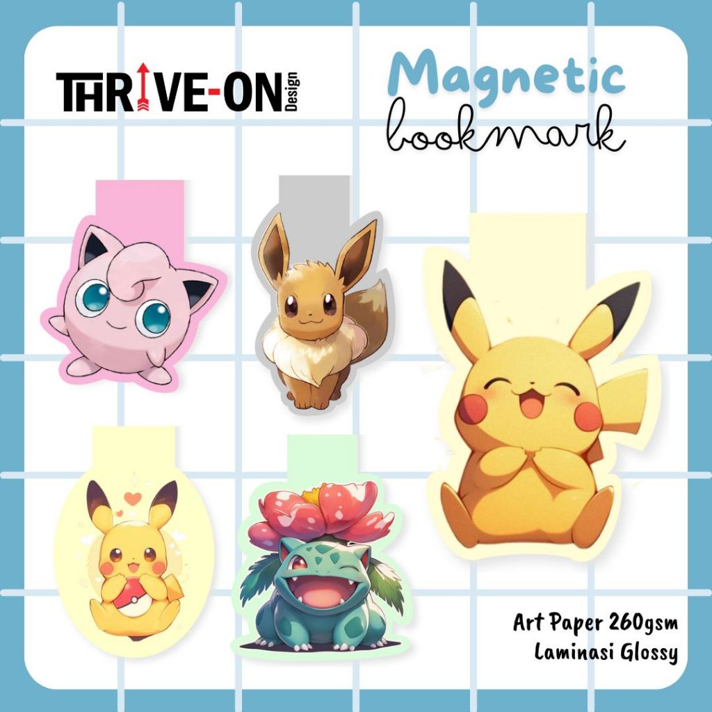 

Magnetic Bookmark / Pembatas Buku Magnet POKEMON Monster 2