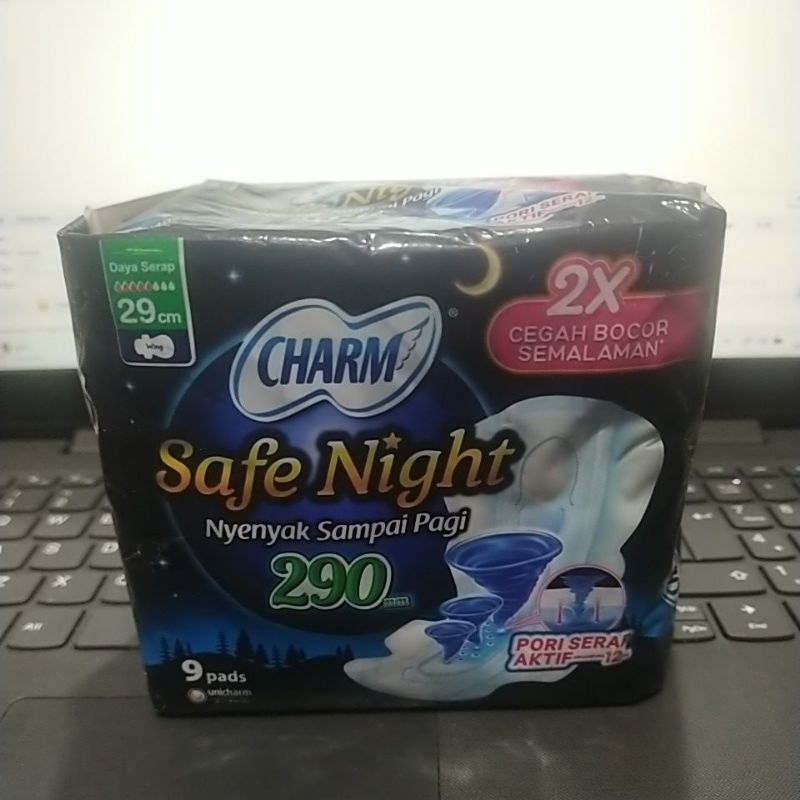 SOFTEX MALAM CHARM SAFE NIGHT 29CM ISI 9