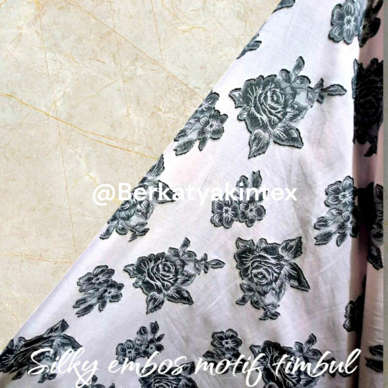 kain silky embos premium motif timbulelegan dan mewah