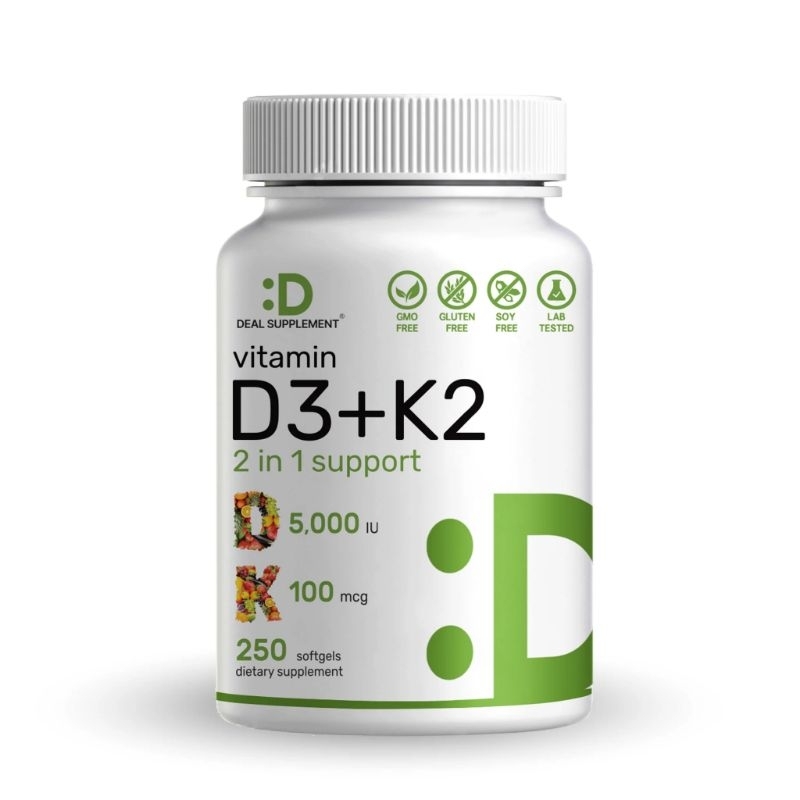 Microingredients Vitamin D3 5000iu K2 100mcg 90softgels
