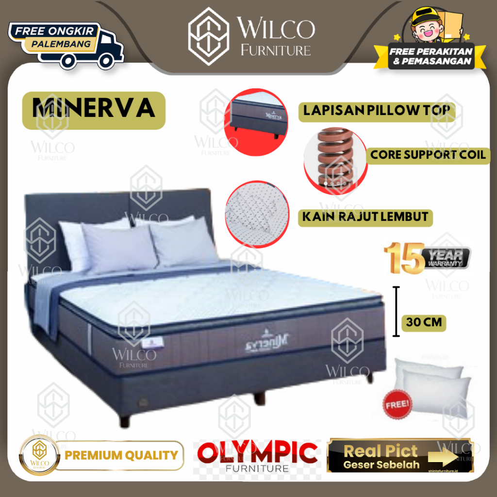 Kasur Springbed Olympic Minerva / Matras Olympic Pillow Top Palembang - Matras Aja, 100x200