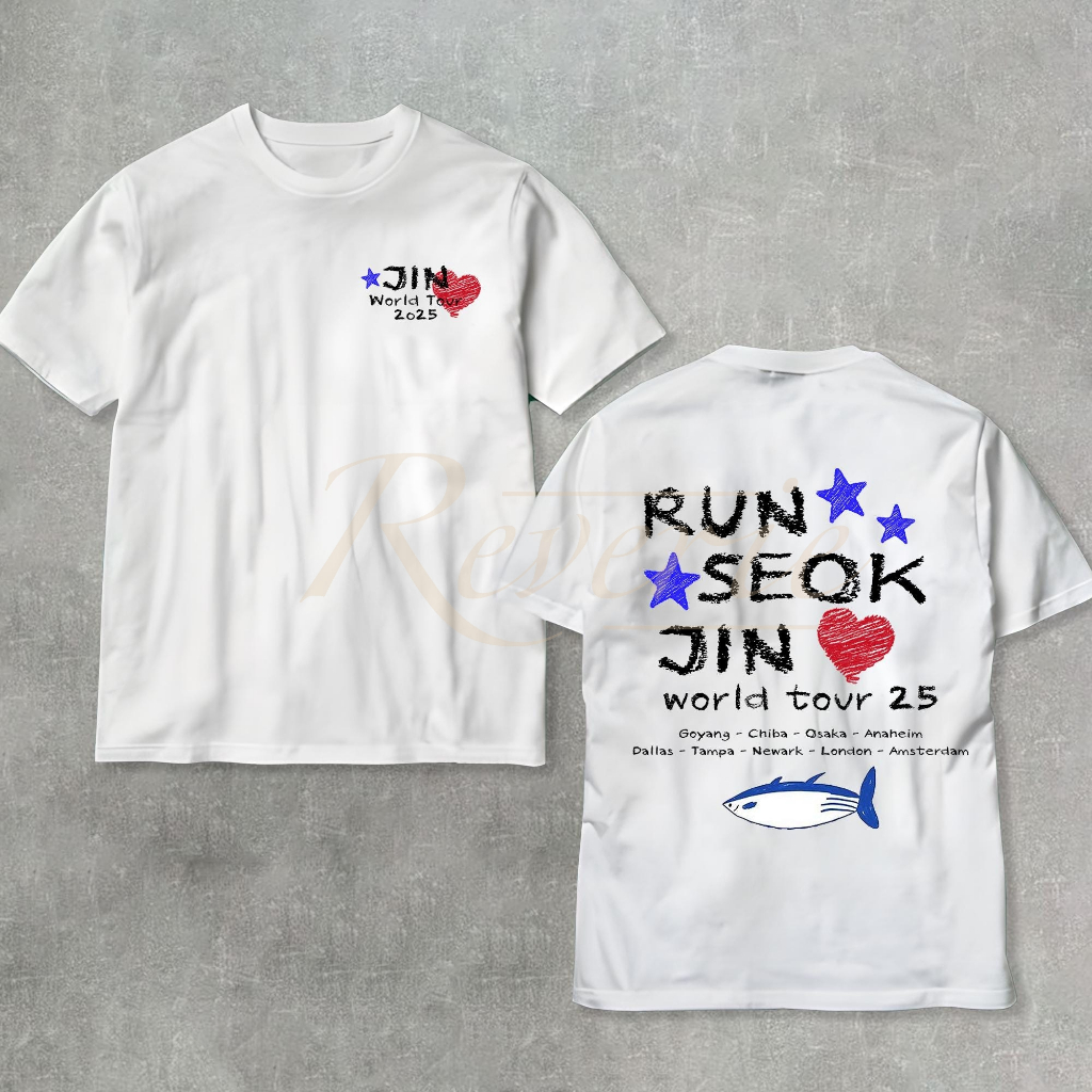 KAOS RUN SEOK JIN WORLD TOUR 2025 BAJU BTS JIN BANGTAN STYLE ARMY KPOP IDOL OUTFIT EP ECHO