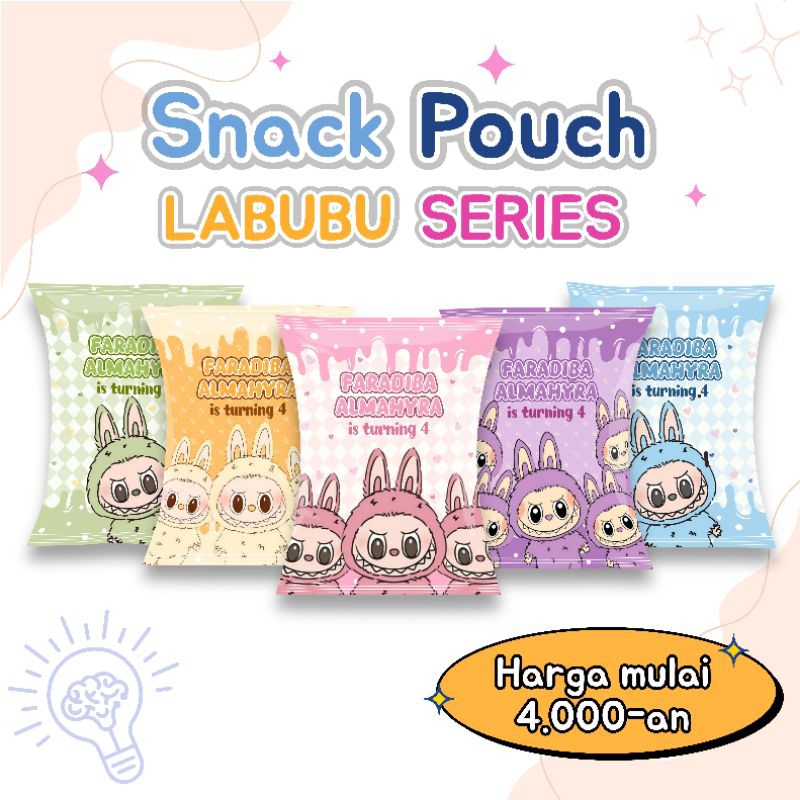 Snack Pouch Labubu / Tas Souvenir Ultah / Box Souvenir Ulang Tahun / Kemasan Souvenir Ulang Tahun