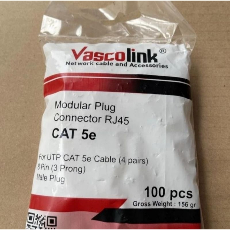 Rj45 Vascolink cat5e isi 100pcs