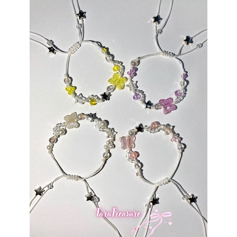 FaraTreasure - gelang manik aesthetic / kupu-kupu bintang edition / gelang mutiara manik
