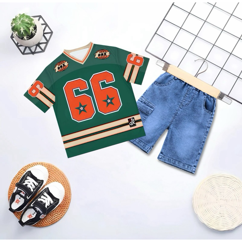 kaos jersey anak baju dan celana denim anak 1-5 tahun ardan baju anak