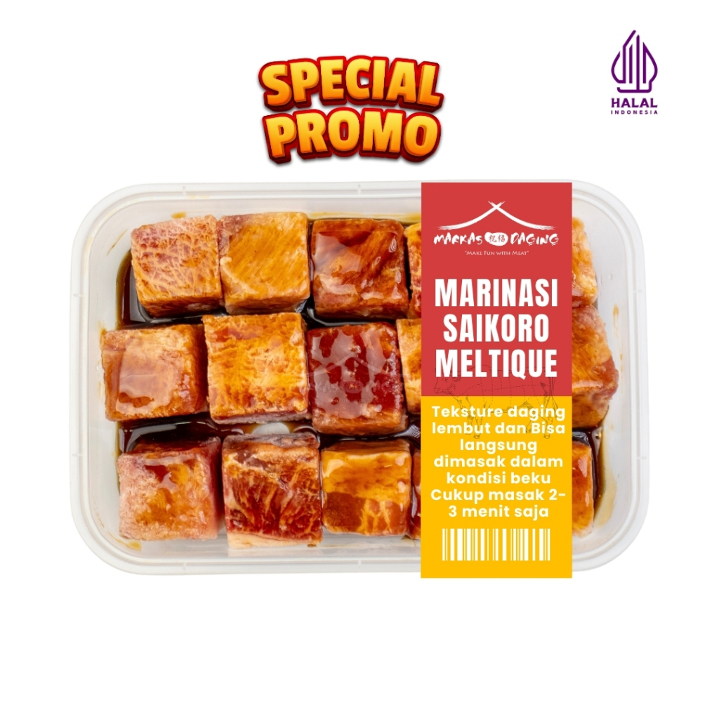 

MARINASI SAIKORO BEEF WAGYU MELTIQUE CUBE / DAGING KOTAK / BBQ 350gram - Markasdaging
