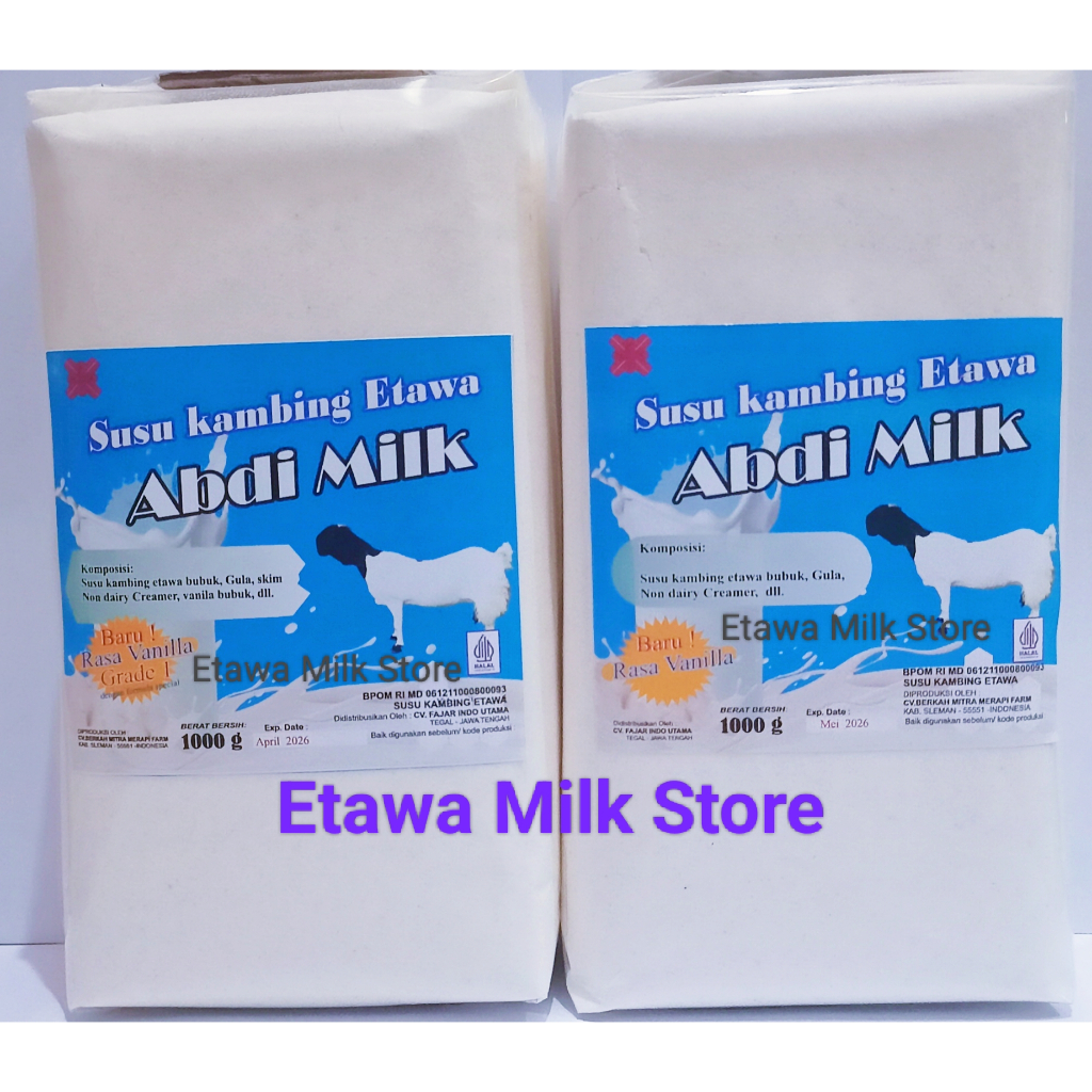 

Susu Kambing Etawa Rasa Vanilla Grade 1 & 2 Isi 1kg
