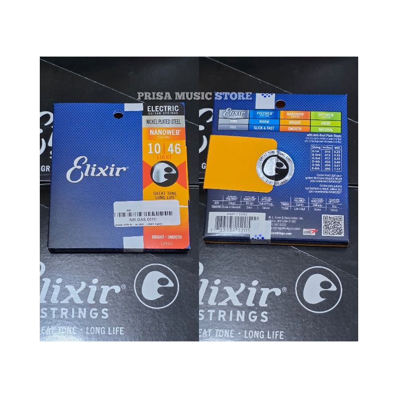 Senar Gitar Elektrik Elixir Nanoweb Original 010 - 046 - Senar Elixir Original
